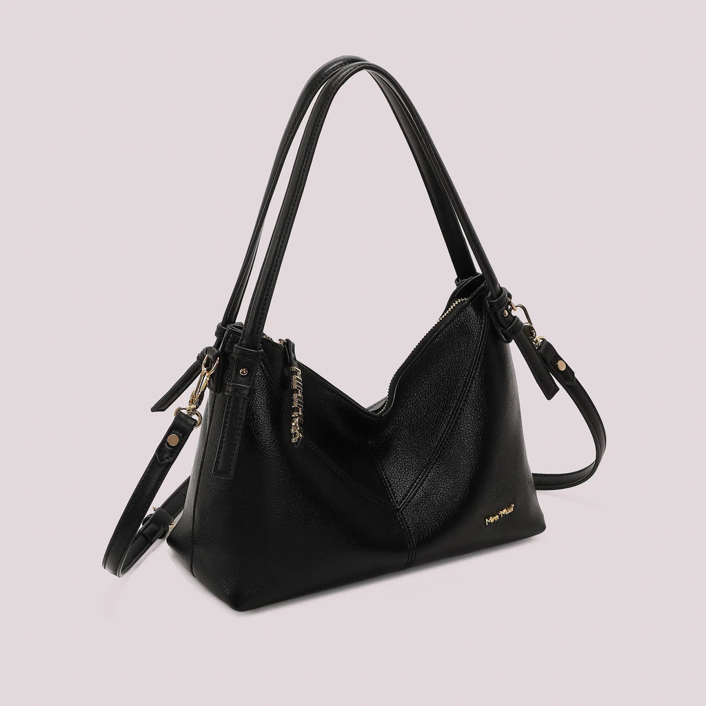 Mimi Mua Borsa a Spalla con Lettere Mimi Mua Sulla Zip Nero — foto 2