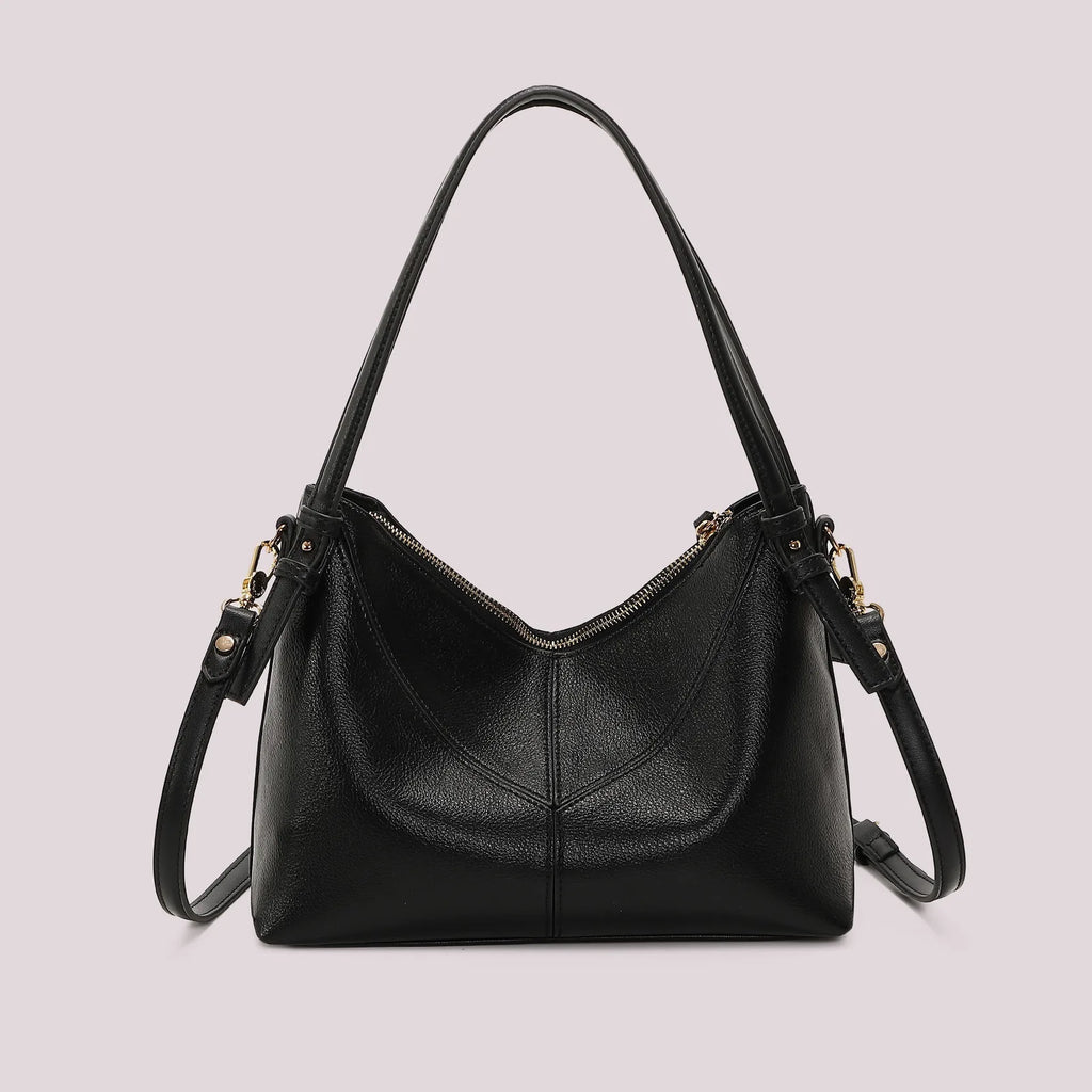 Mimi Mua Borsa a Spalla con Lettere Mimi Mua Sulla Zip Nero — foto 4