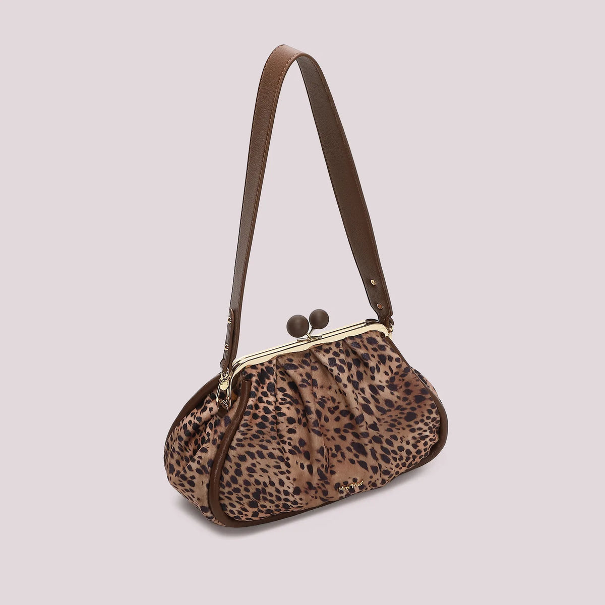 Mimi Mua Borsa Clutch in Fantasia con Chiusura a Sfere Cammello — foto 2