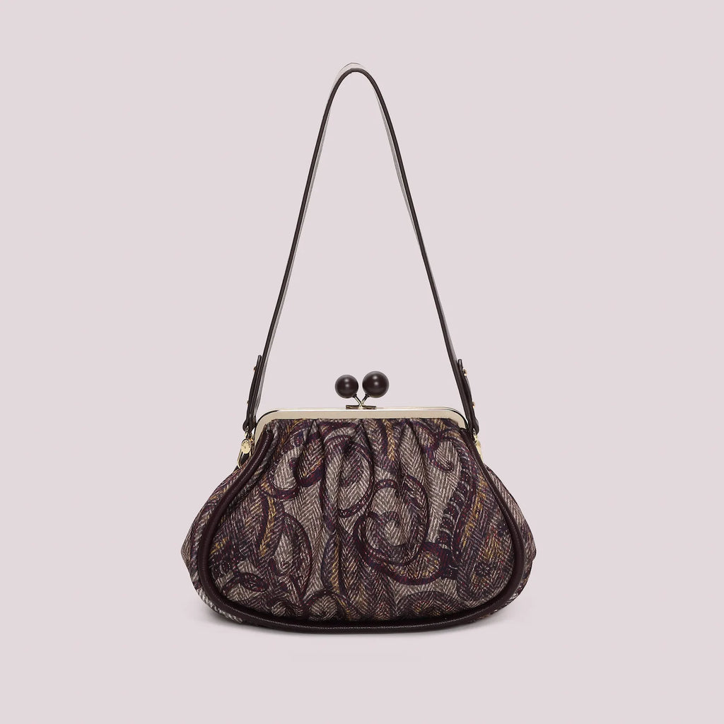 Mimi Mua Borsa Clutch in Fantasia con Chiusura a Sfere Prugna — foto 3