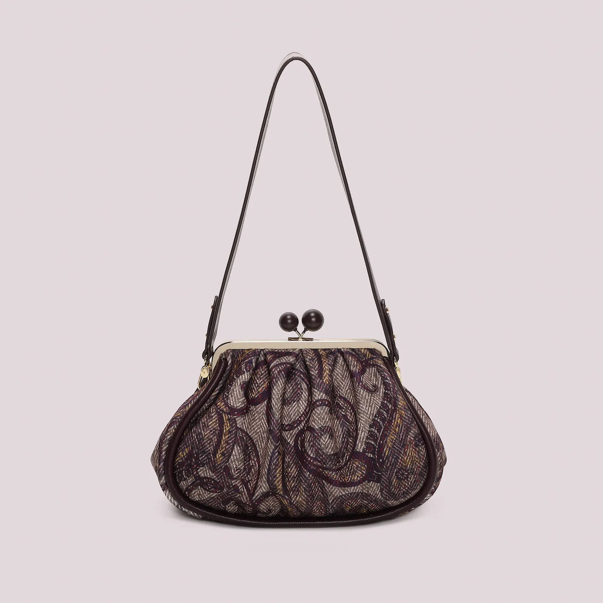 Mimi Mua Borsa Clutch in Fantasia con Chiusura a Sfere Prugna — foto 3