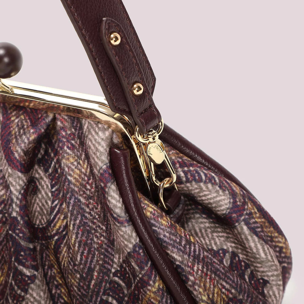 Mimi Mua Borsa Clutch in Fantasia con Chiusura a Sfere Prugna — foto 5