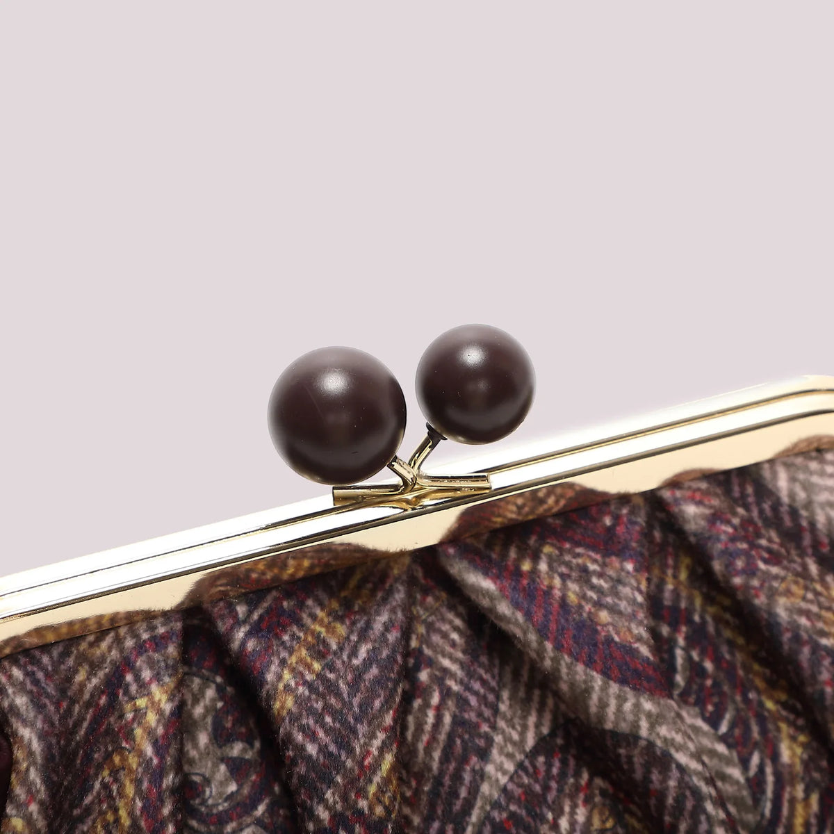 Mimi Mua Borsa Clutch in Fantasia con Chiusura a Sfere Prugna — foto 6