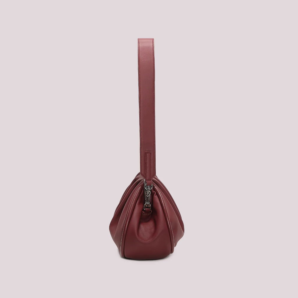 Mimi Mua Borsa Clutch Morbida con Chiusura a Sfere Bordeaux — foto 3