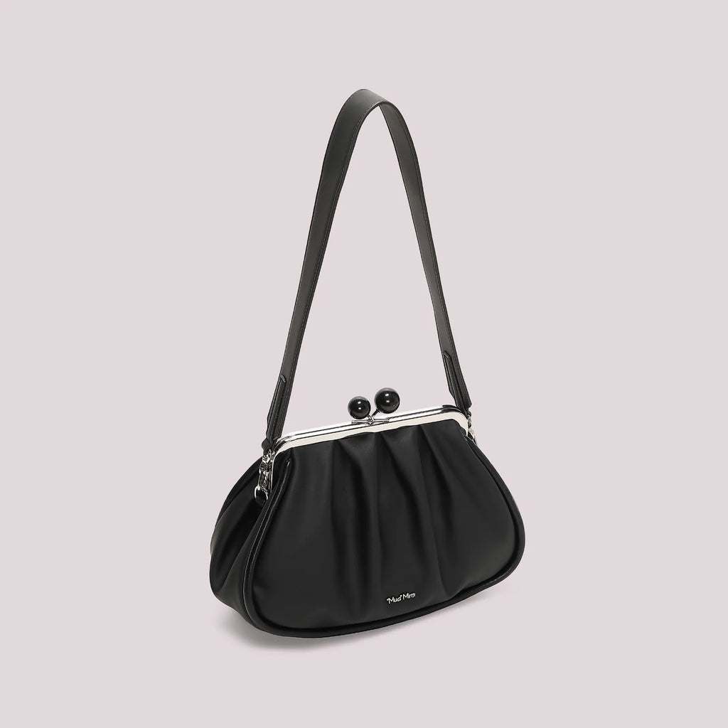 Mimi Mua Borsa Clutch Morbida con Chiusura a Sfere Nero — foto 2