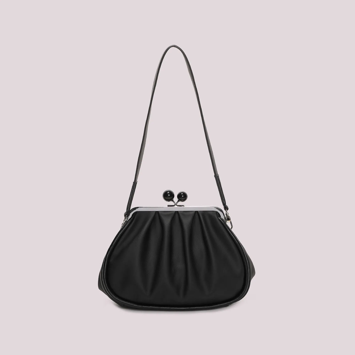 Mimi Mua Borsa Clutch Morbida con Chiusura a Sfere Nero — foto 4