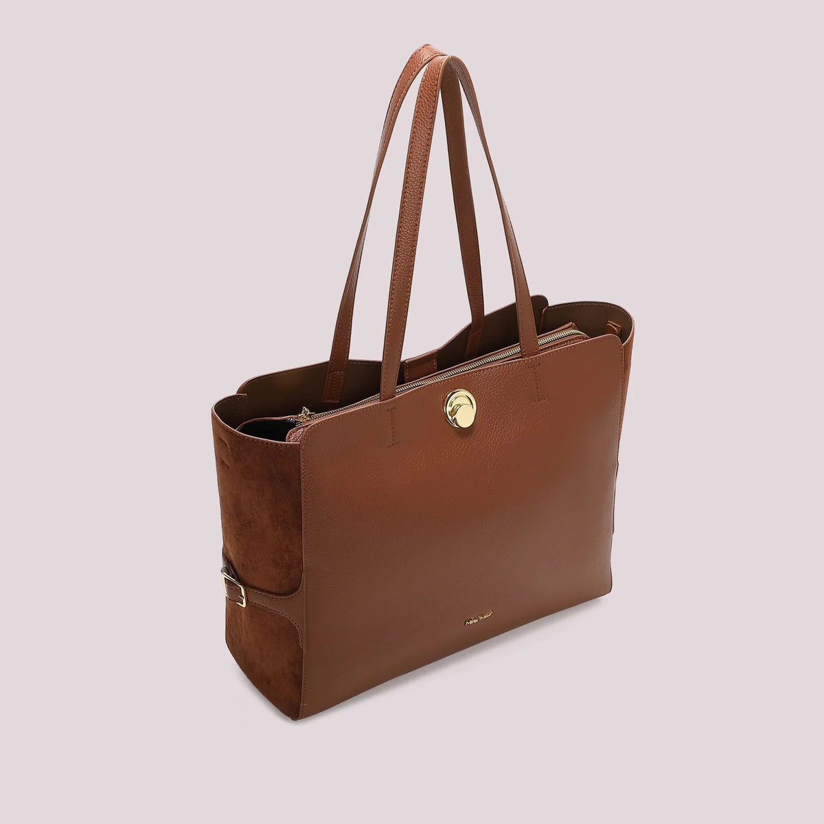 Mimi Mua Borsa Shopping con Cinturino al Lato Cuoio