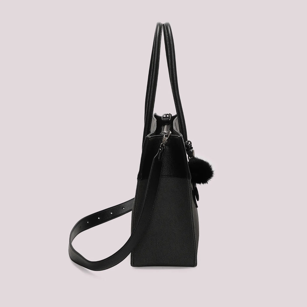 Mimi Mua Borsa Tote con Charm e Cuore Nero — foto 3