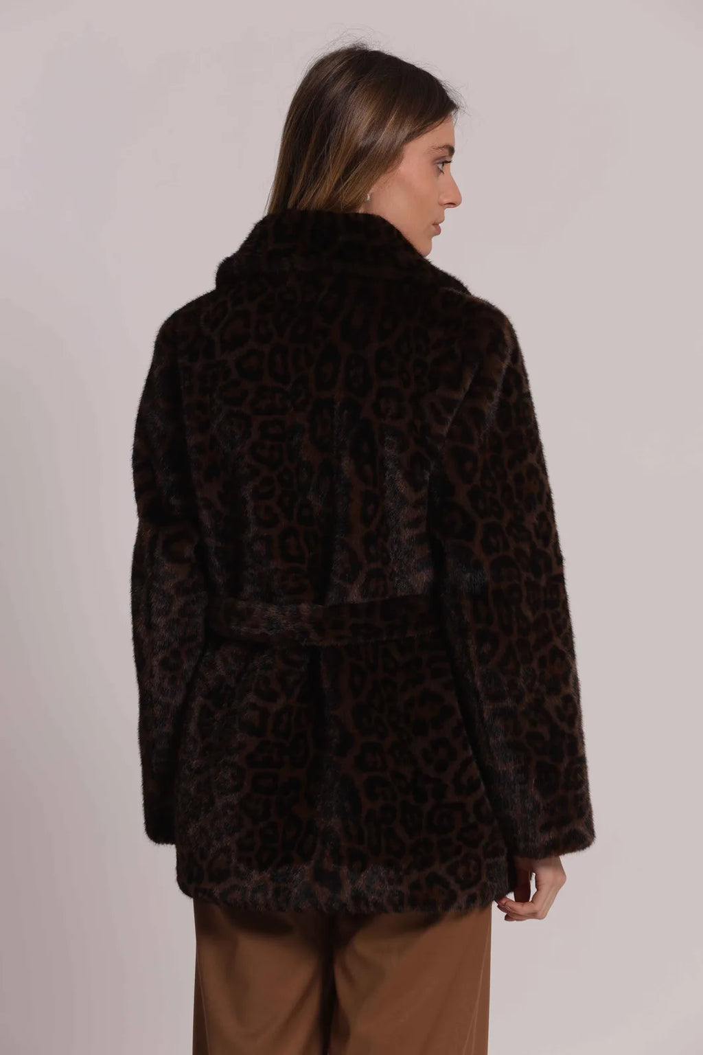 Mimi Mua Cappotto Effetto Pelliccia Animalier Animalier — foto 2