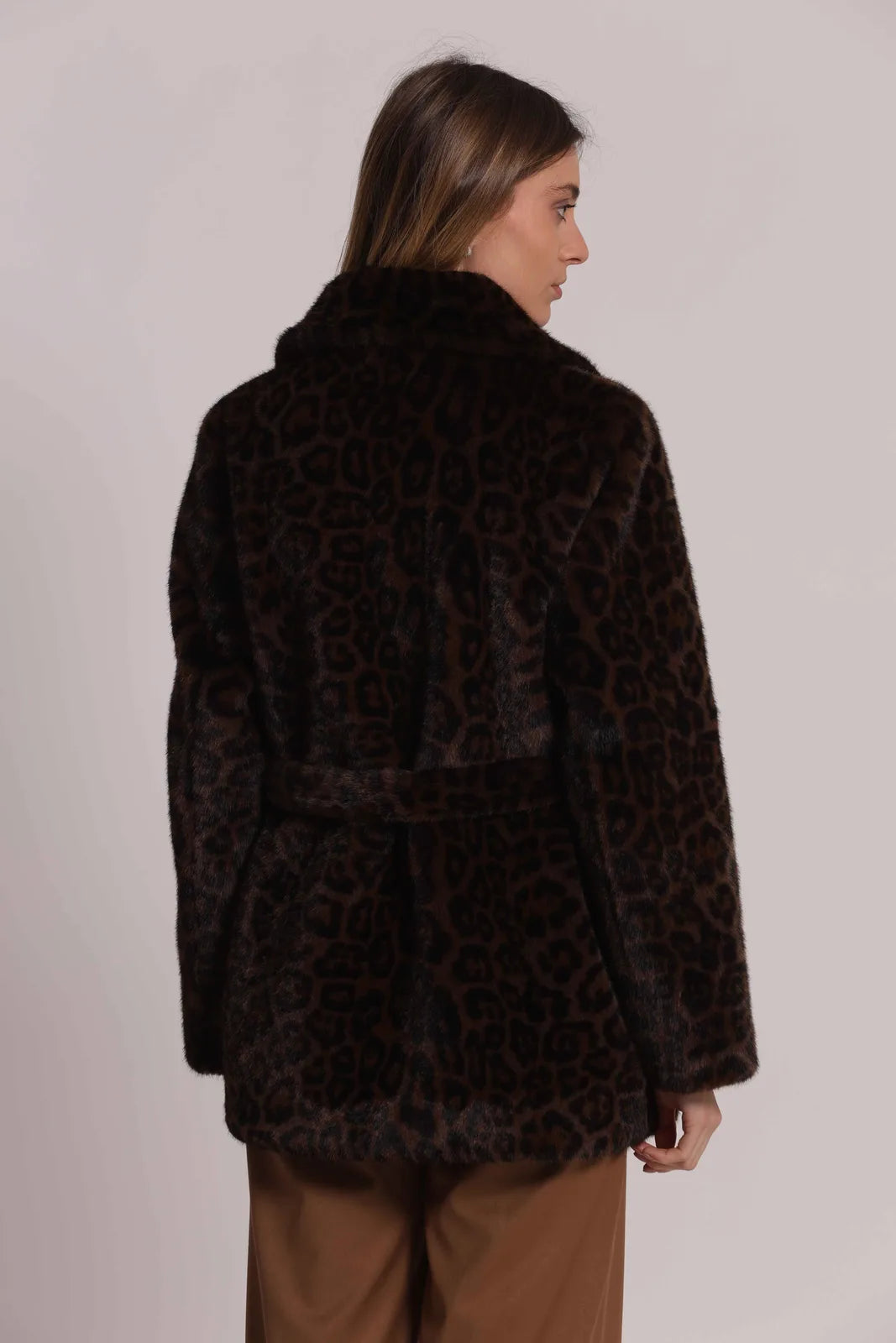 Mimi Mua Cappotto Effetto Pelliccia Animalier Animalier — foto 2