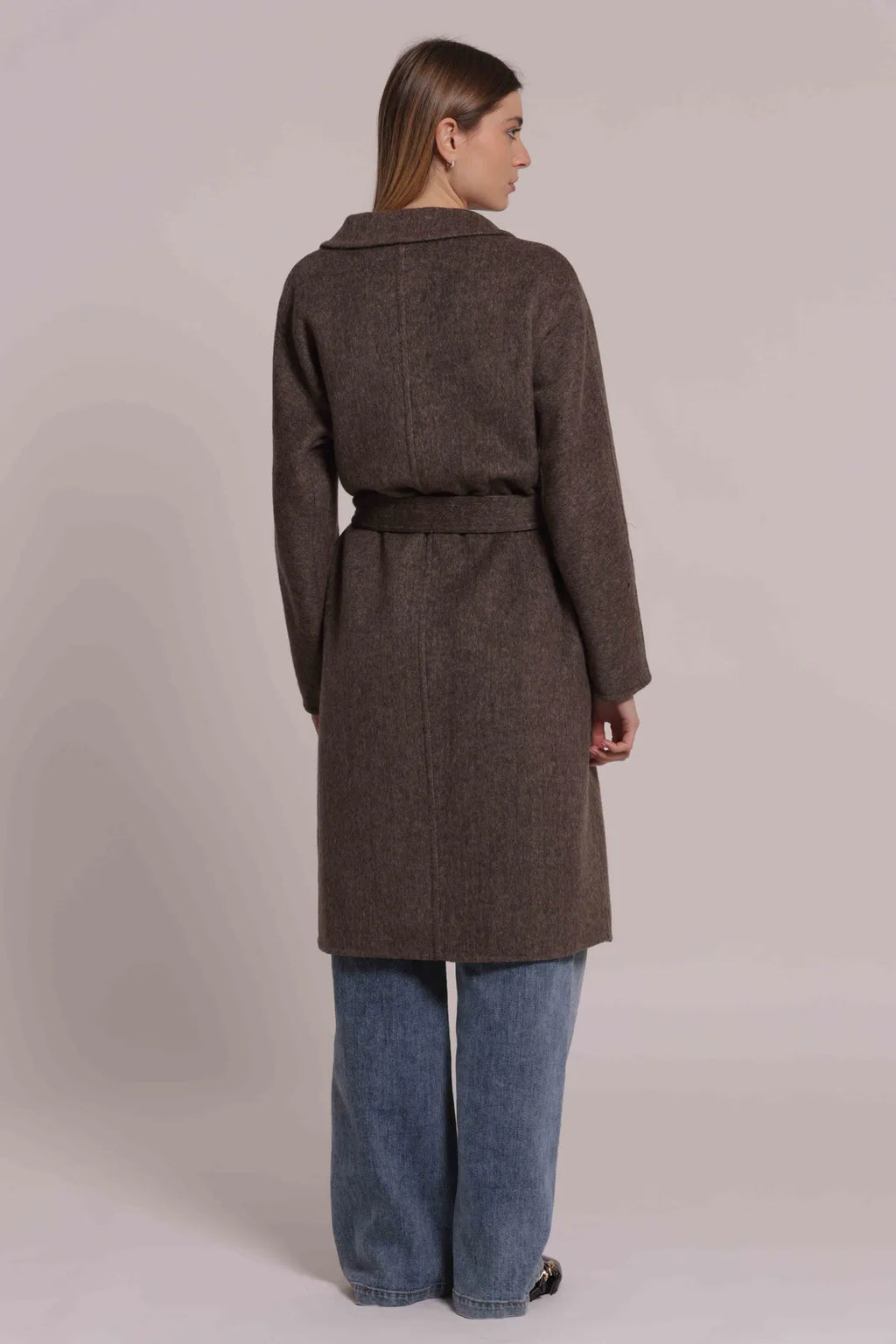 Mimi Mua Cappotto Lungo con Cintura Moro — foto 3