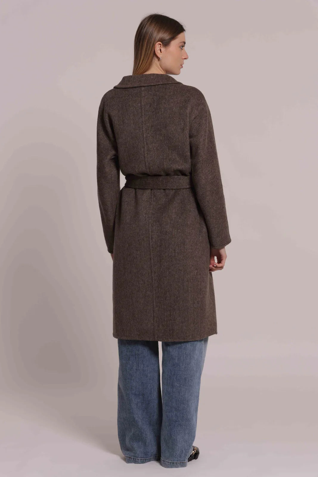 Mimi Mua Cappotto Lungo con Cintura Moro — foto 3