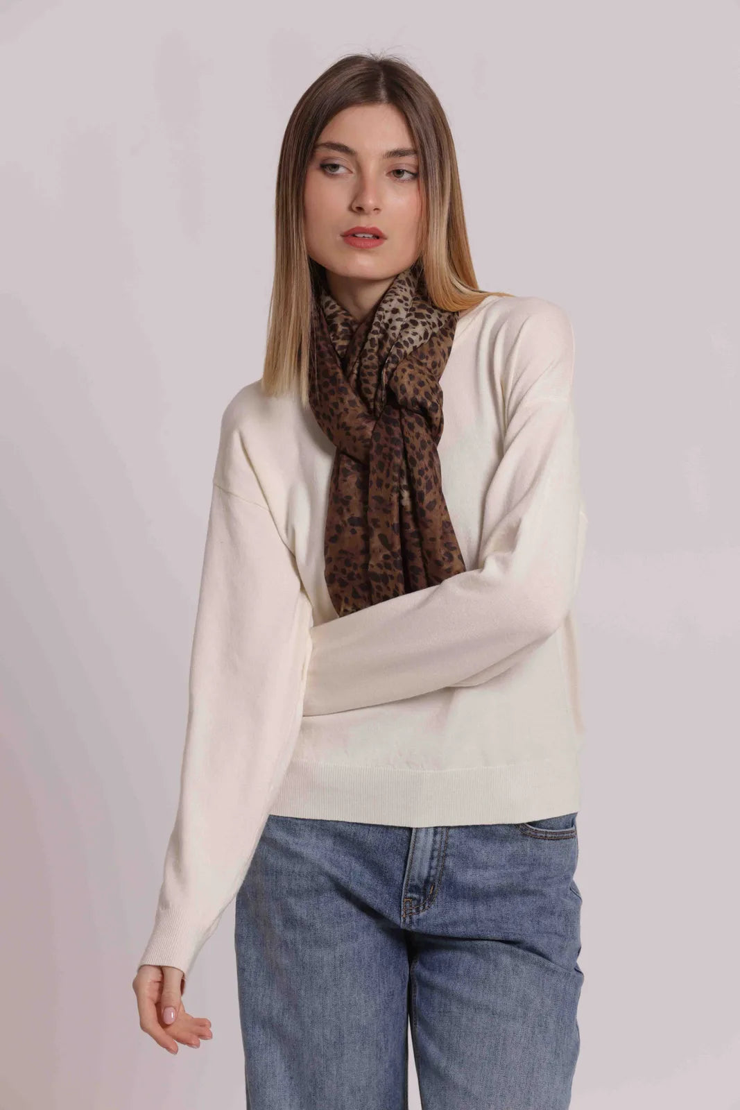 Mimi Mua Foulard in Fantasia Maculato (180X80 Cm) Animalier