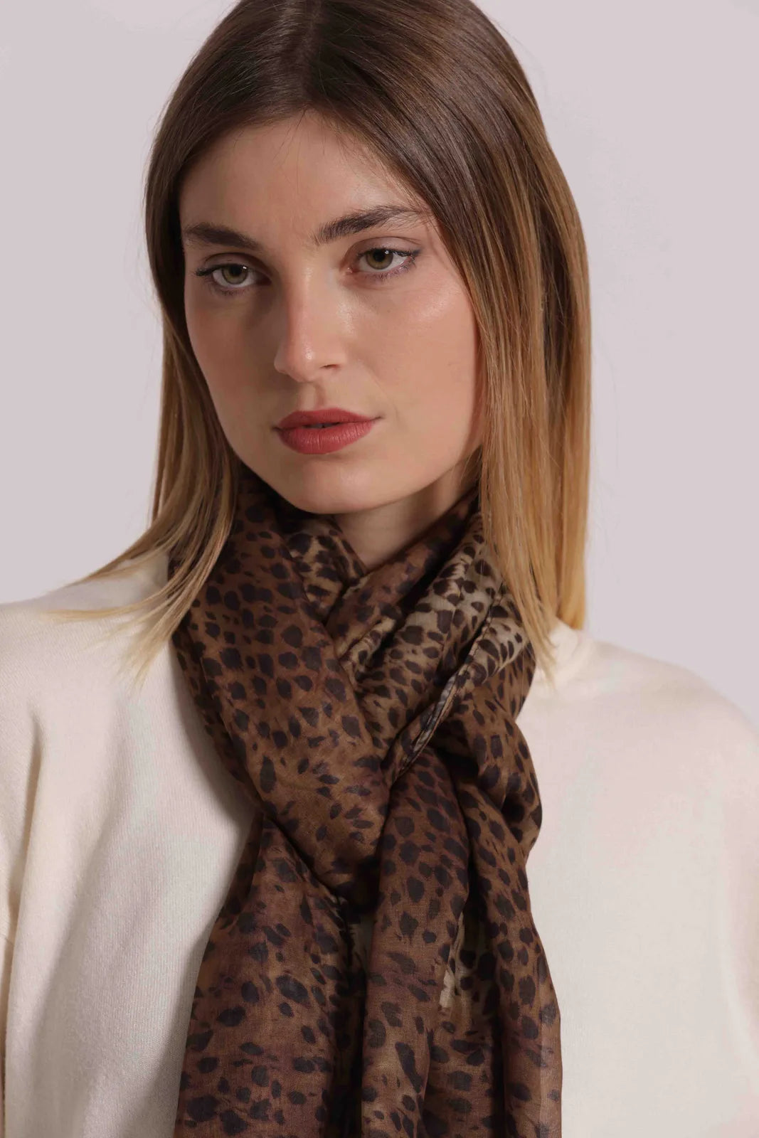 Mimi Mua Foulard in Fantasia Maculato (180X80 Cm) Animalier — foto 3