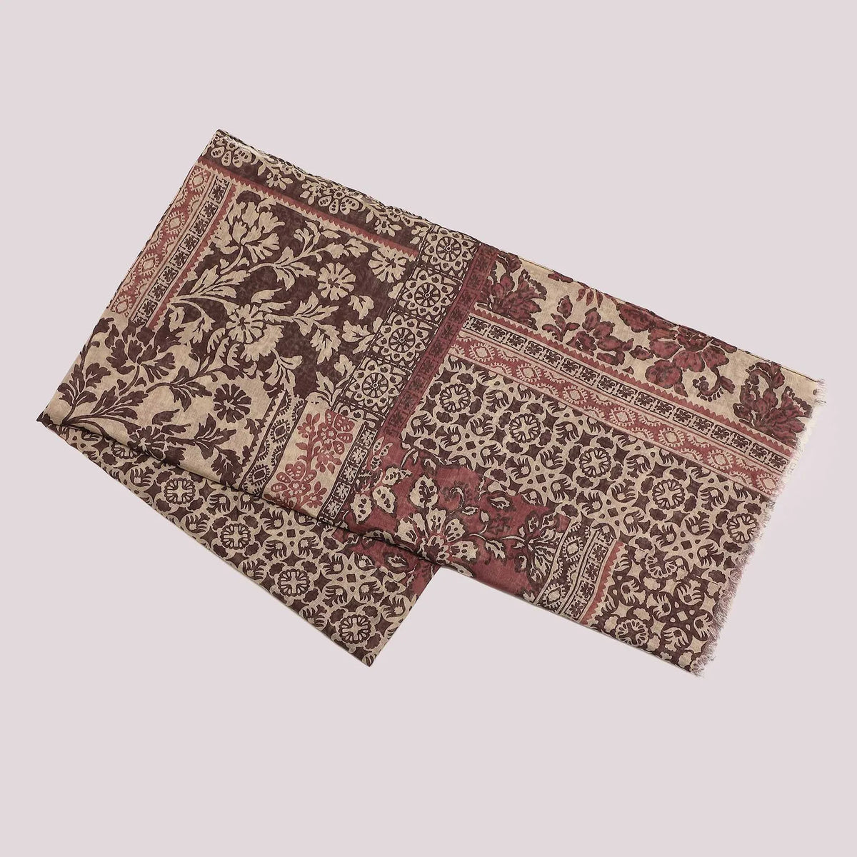 Mimi Mua Foulard in Fantasia Patchwork Floreale (180X80 Cm) Prugna — foto 3