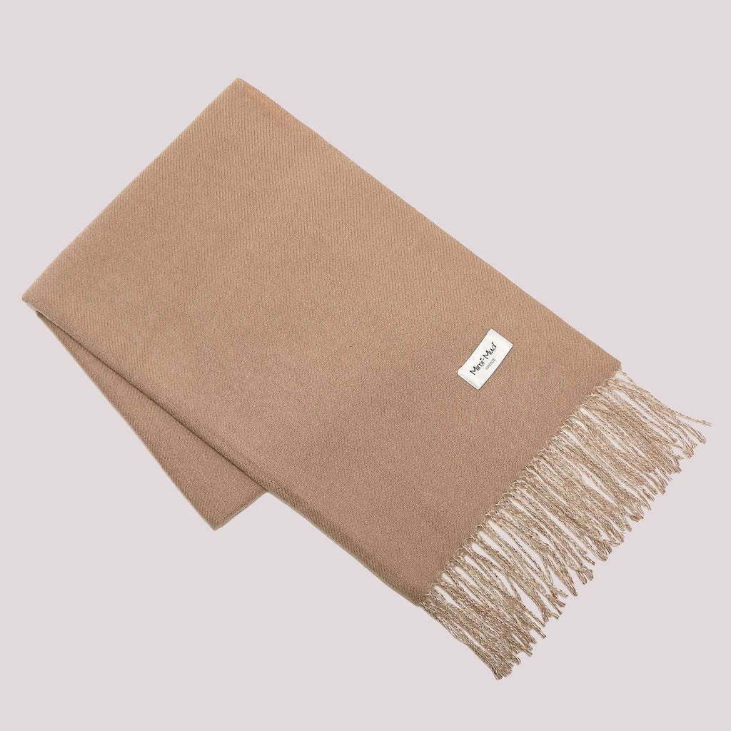 Mimi Mua Sciarpa Tinta Unita Bicolor Beige