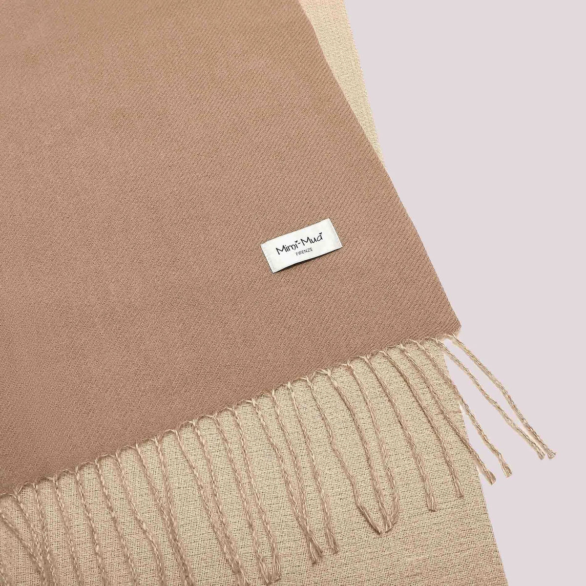Mimi Mua Sciarpa Tinta Unita Bicolor Beige — foto 3