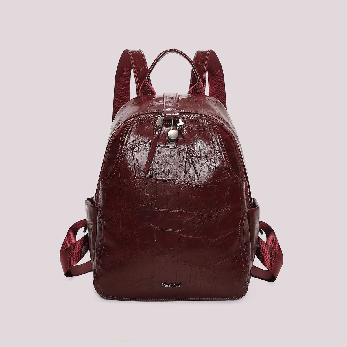 Mimi Mua Zaino Effetto Cocco Burgundy