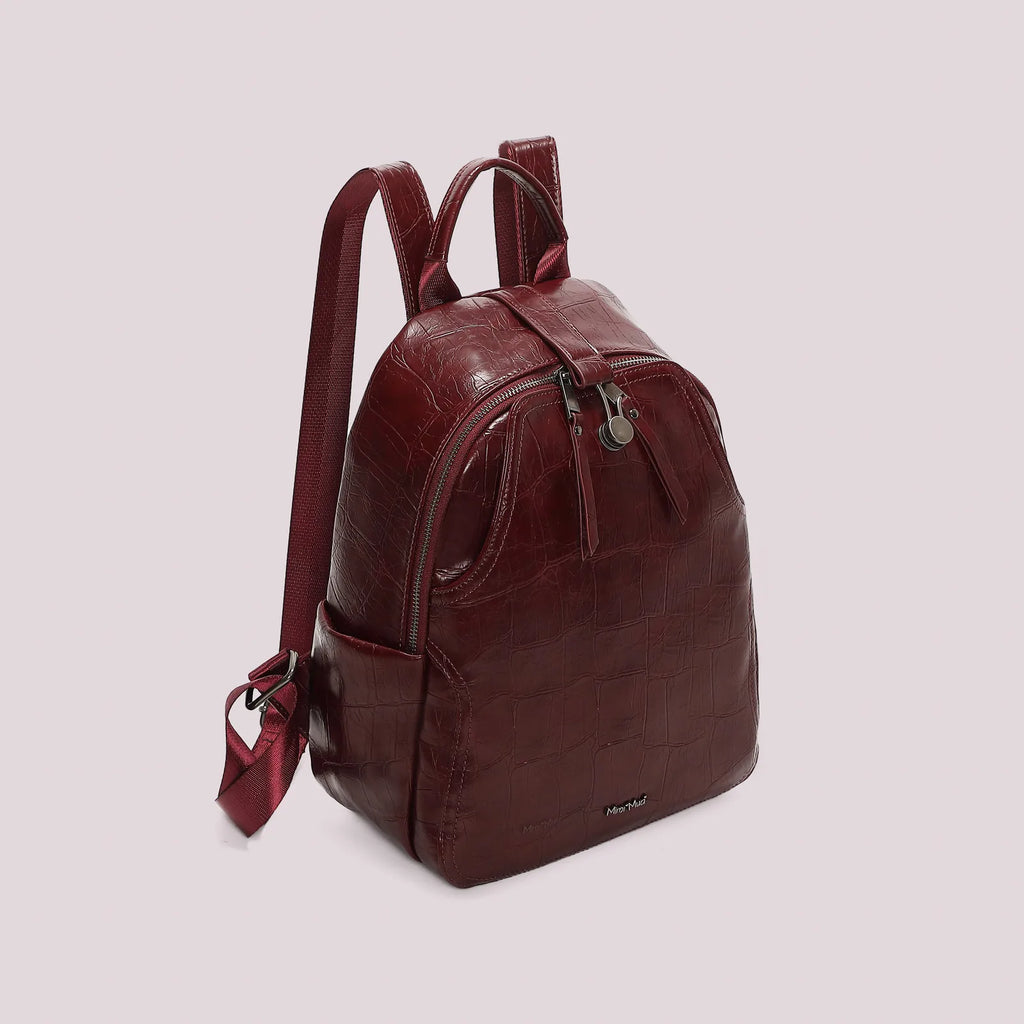 Mimi Mua Zaino Effetto Cocco Burgundy — foto 2