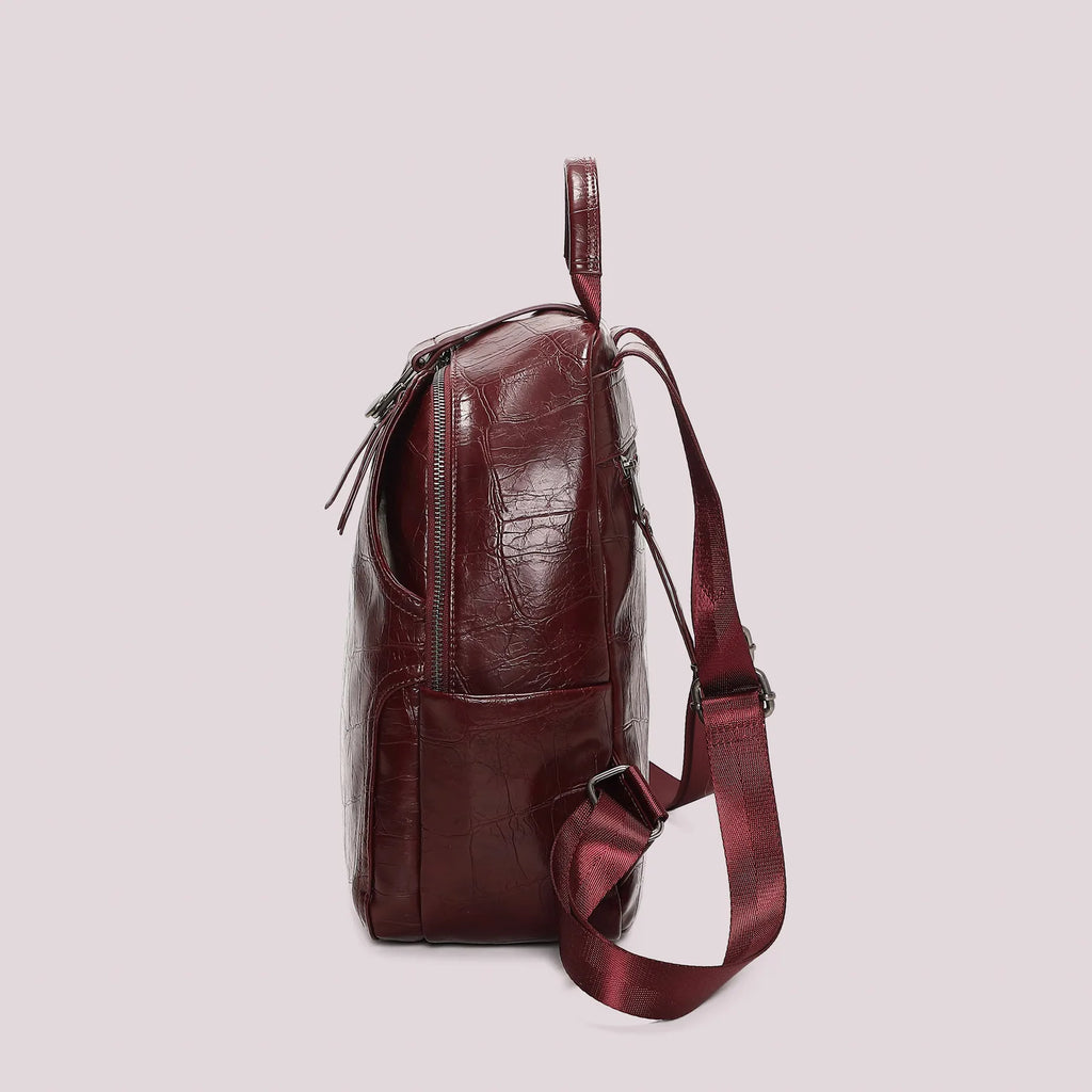 Mimi Mua Zaino Effetto Cocco Burgundy — foto 3