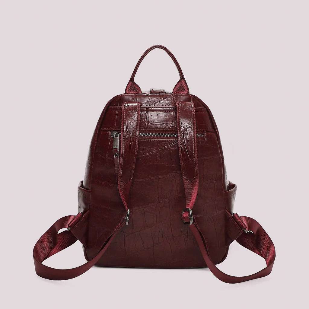 Mimi Mua Zaino Effetto Cocco Burgundy — foto 4
